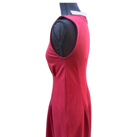 J.Crew NEW Nadia in Ponte Midi Dress Bordeaux  Sz 2 - Picture 4 of 5